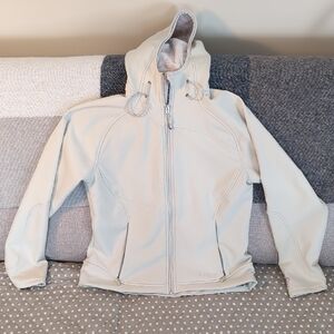 L.L.Bean Women's Off- White Fleece Lined Hooded Jacket,Size S/Reg.